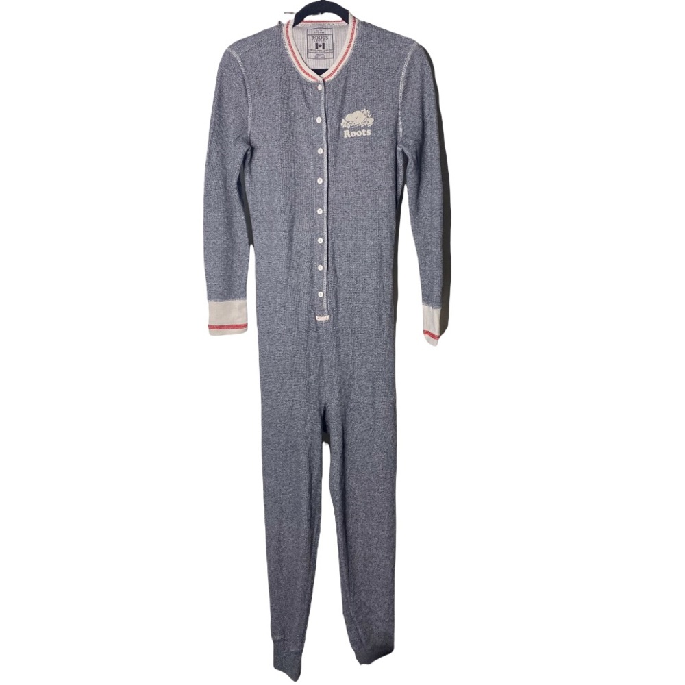 Roots Waffle Knit Onesie Size L Gray